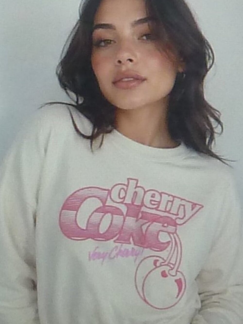 Cherry Coke Coca Cola Sweatshirt Large Retro Pink Crewneck Very Cherry